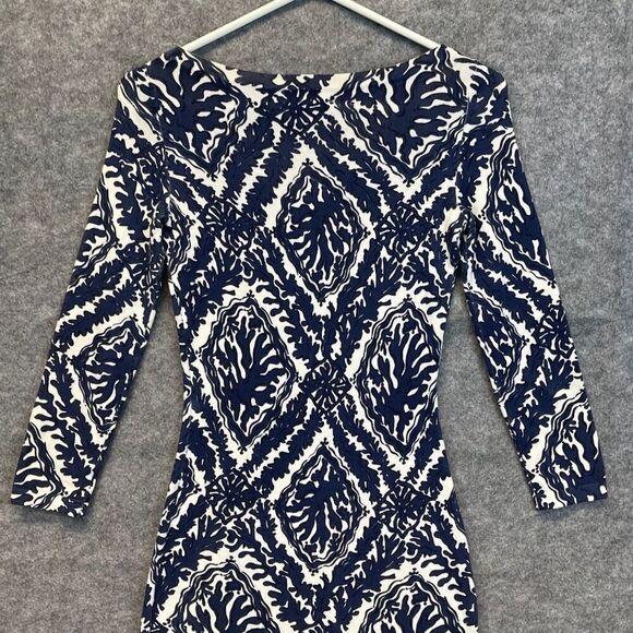 LILLY PULITZER Dress Supima Cotton Small Blue White Ophelia Onyx Reef Madness - Picture 12 of 15